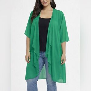 LULAROE ‘Shirley’ Sheer Green💚 Womens Kimono (Plus Sz 18-22)